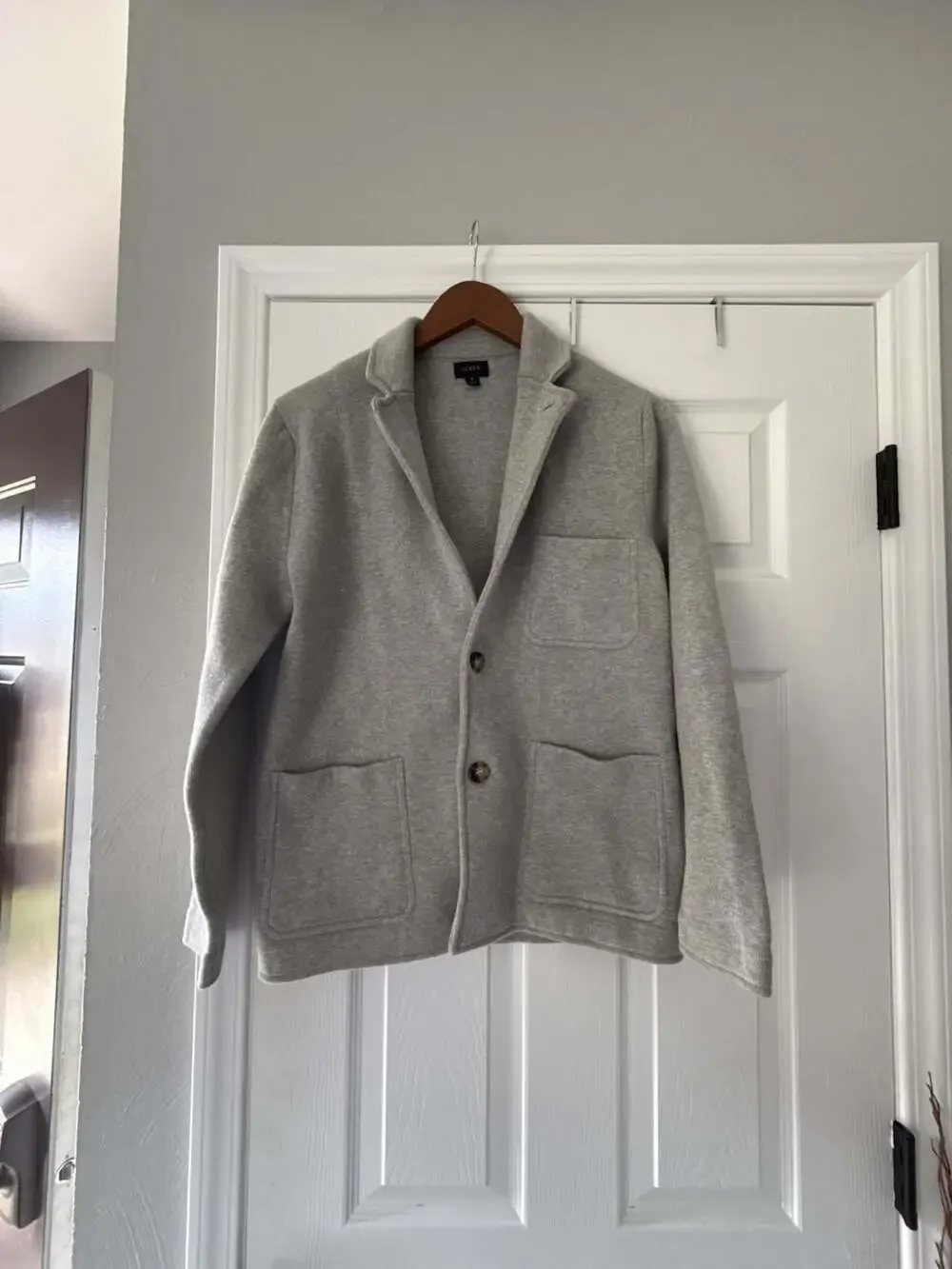 J. Crew Men's Heather Grey Cotton Knit Blazer Size S